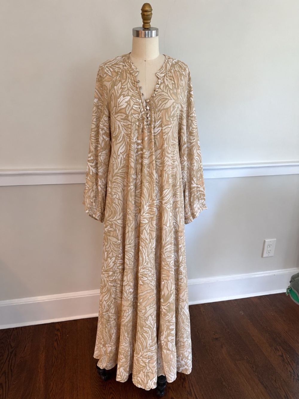 Natalie Martin Fiore Maxi โ 100% Silk โ Size L โ NWT